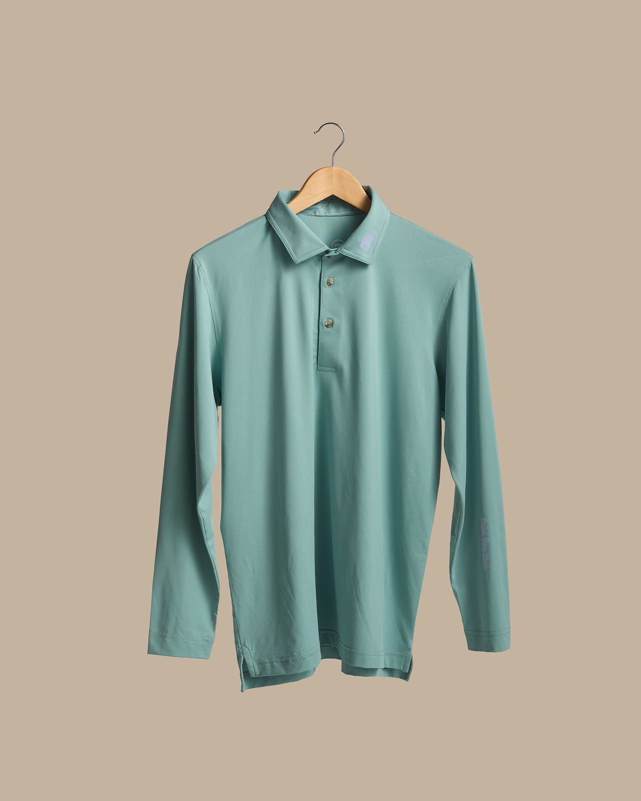 Aqua Emerald Long Sleeve Polo