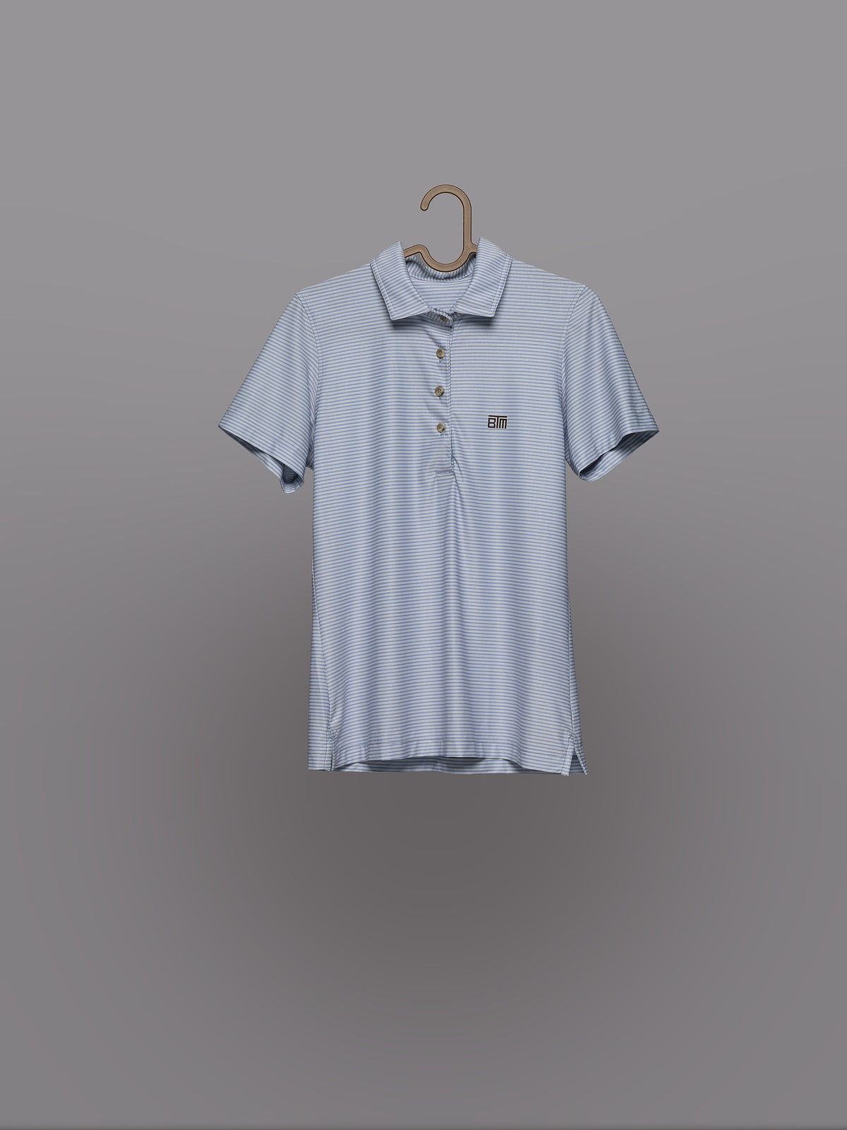 Polo de Golf para Mujer Azul con Rayas – Manga Corta