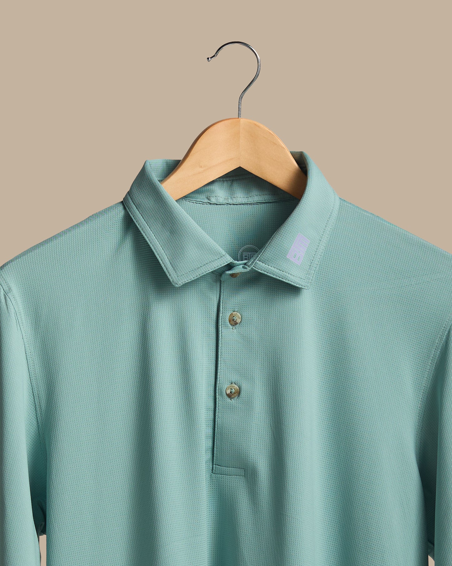 Aqua Emerald Long Sleeve Polo
