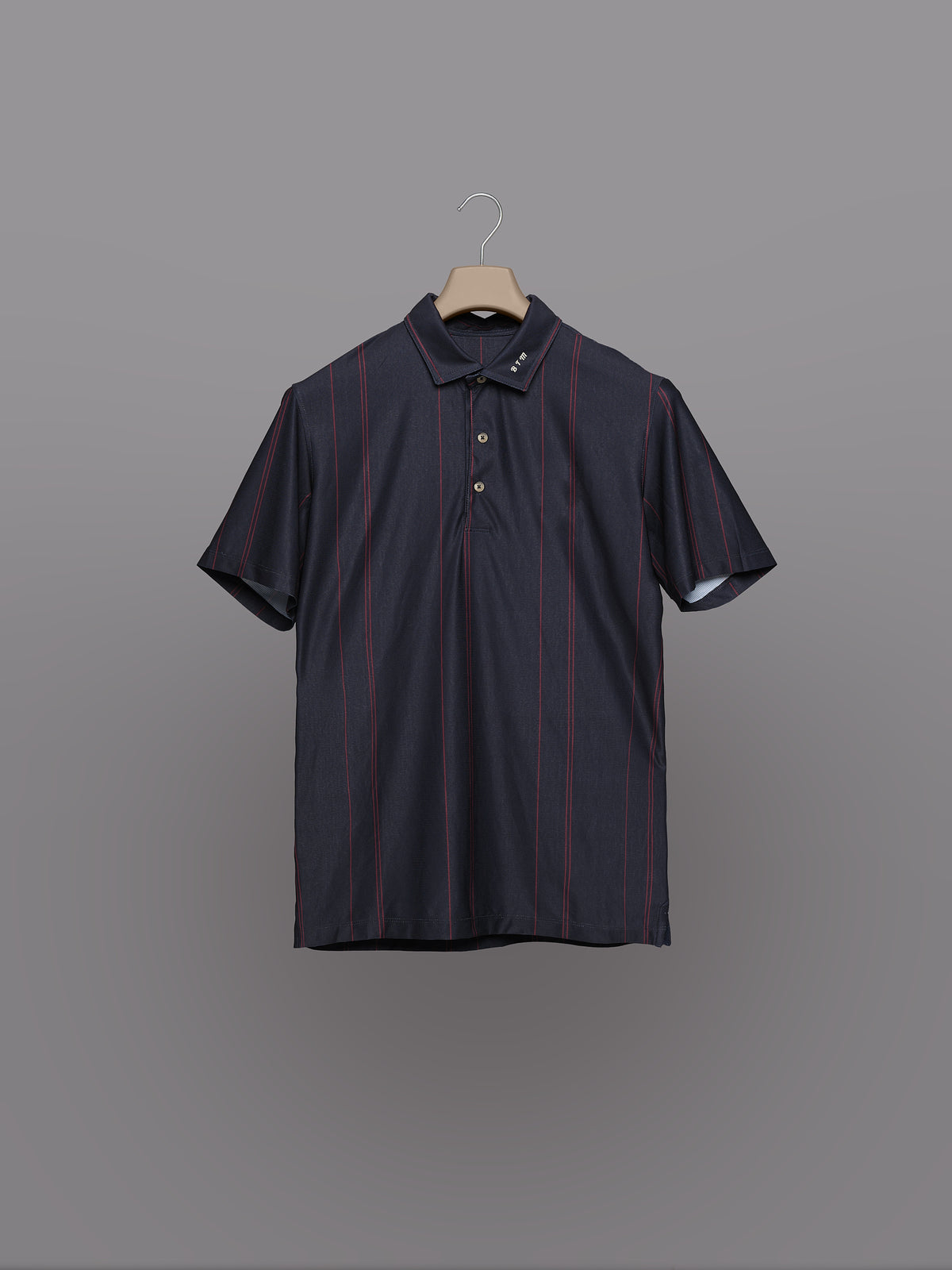 Polo de Golf para Hombre Azul Oscuro con Rayas – Manga Corta