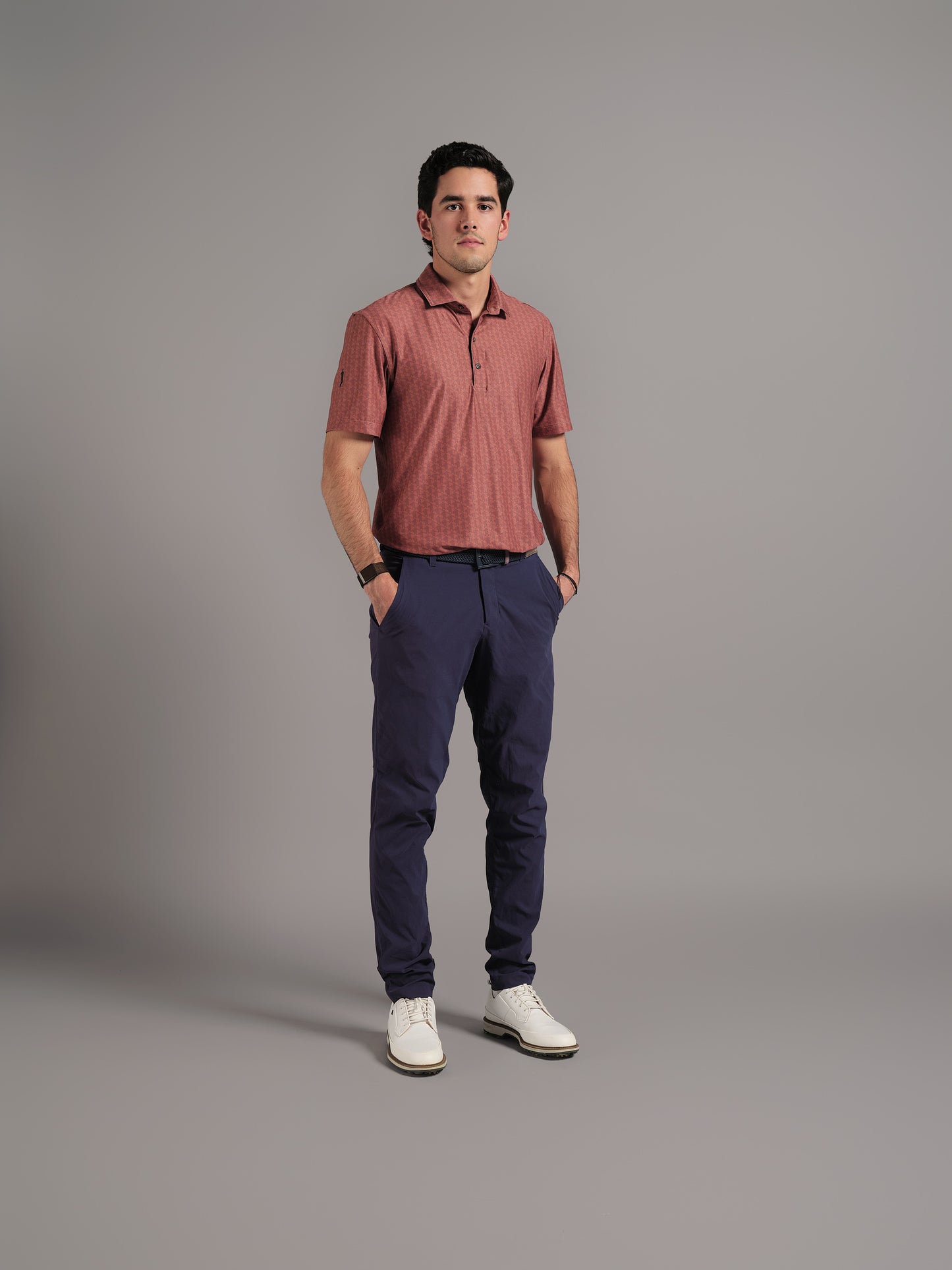 Polo de Golf para Hombre Naranja Ceniza – Manga Corta