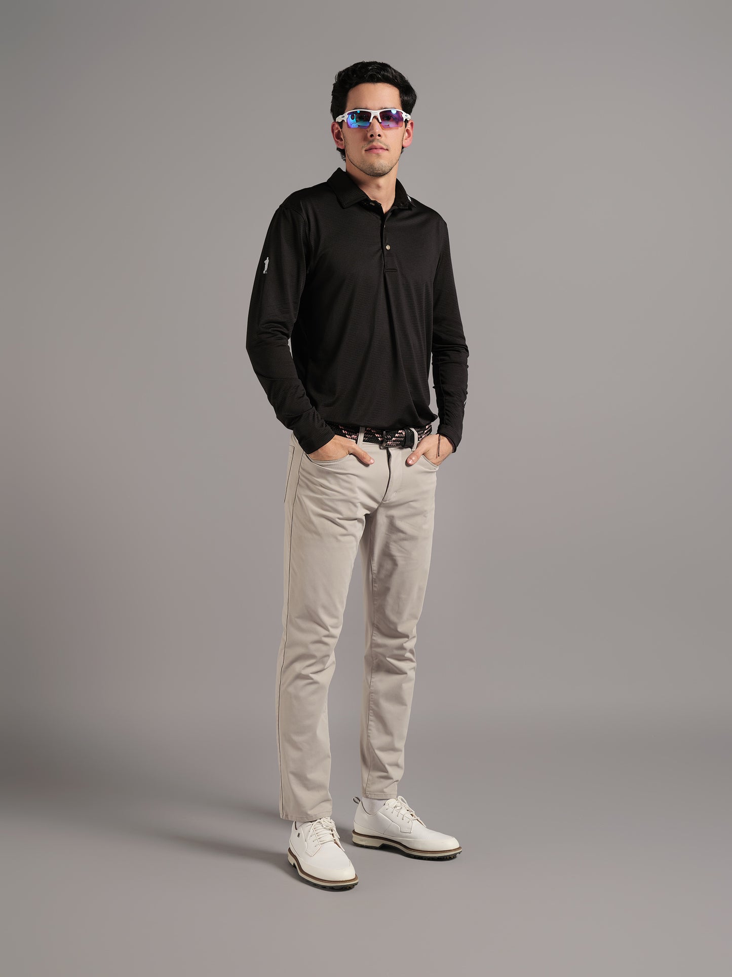 Polo de Golf para Hombre Negro – Manga Larga