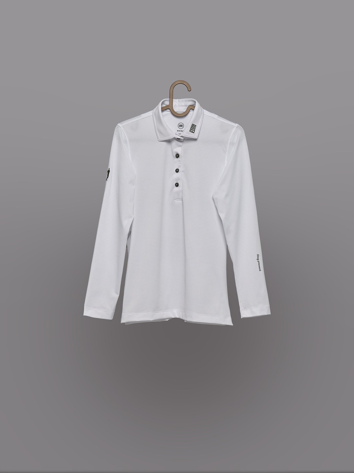 Polo Blanco logos verde oscuro – Manga Larga Mujer