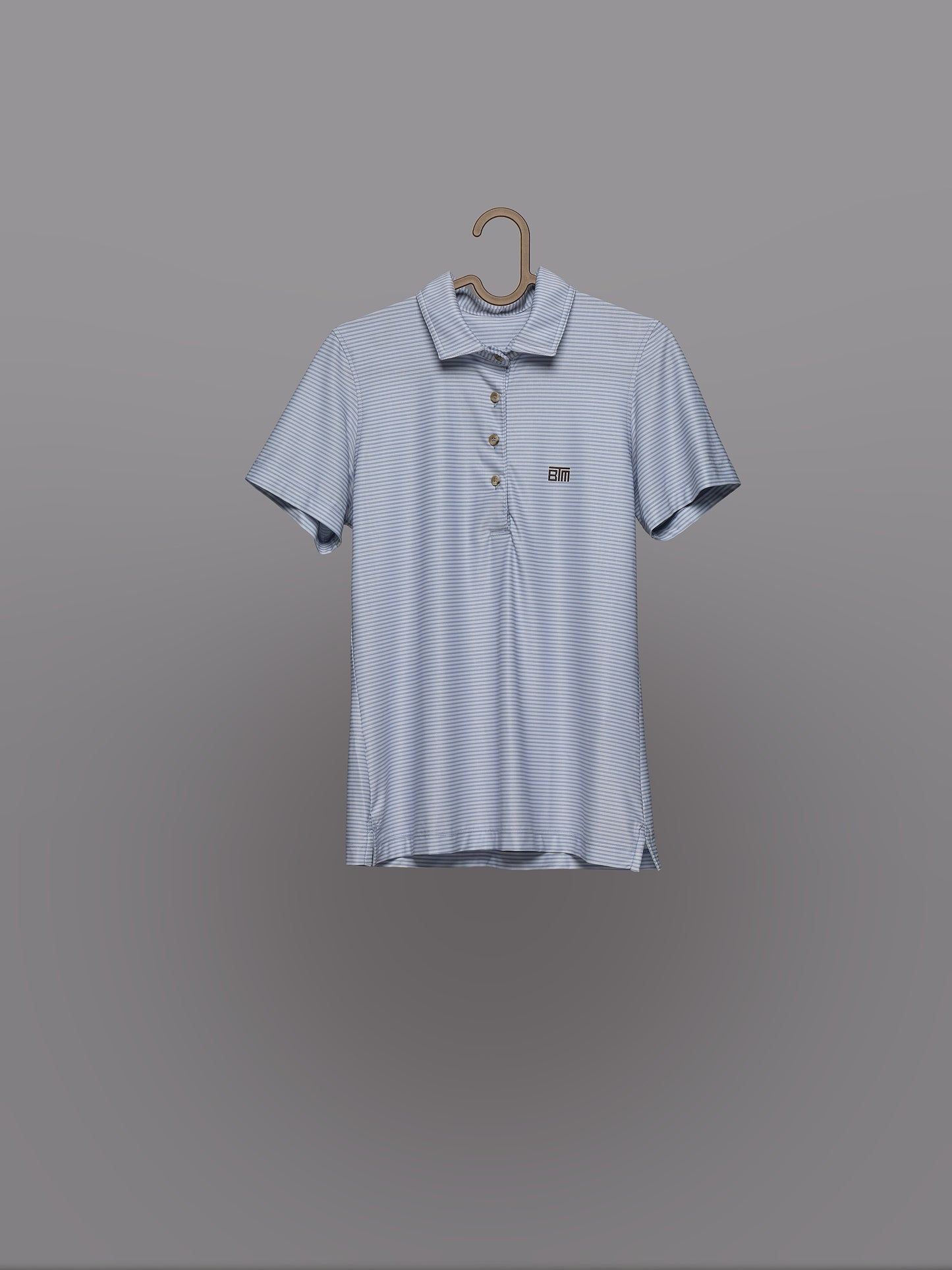 Polo de Golf para Mujer Azul con Rayas – Manga Corta