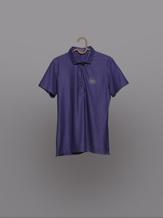 Polo de Golf para Mujer Morado con Rayas Horizontales – Manga Corta