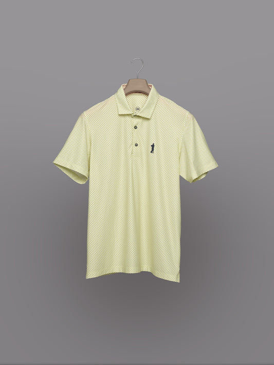 Polo de Golf para Hombre Cuadros Verdes y Blancos – Manga Corta