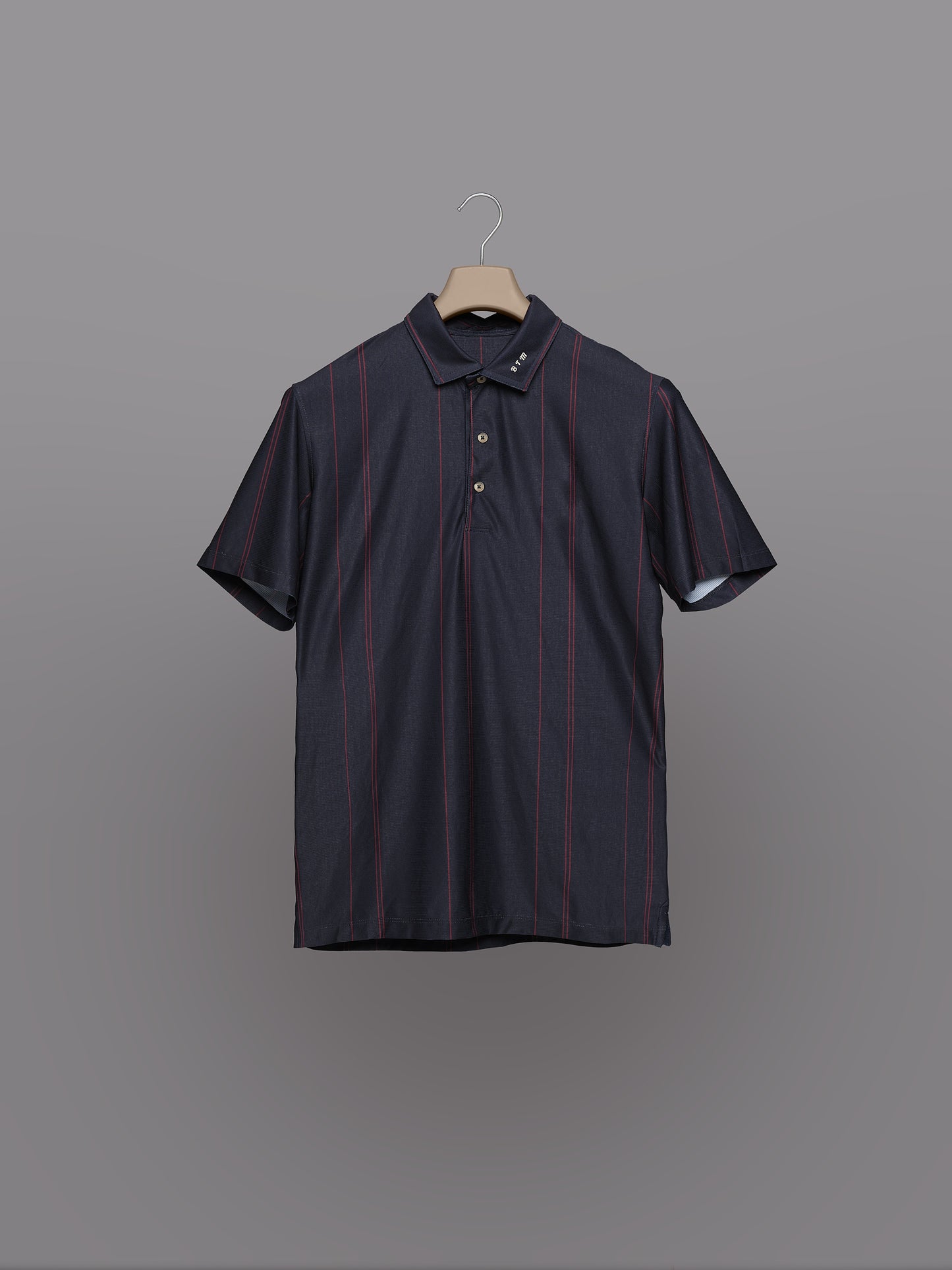 Polo de Golf para Hombre Azul Oscuro con Rayas – Manga Corta