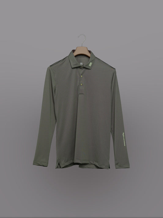 Polo de Golf para Hombre Verde Oscuro – Manga Larga