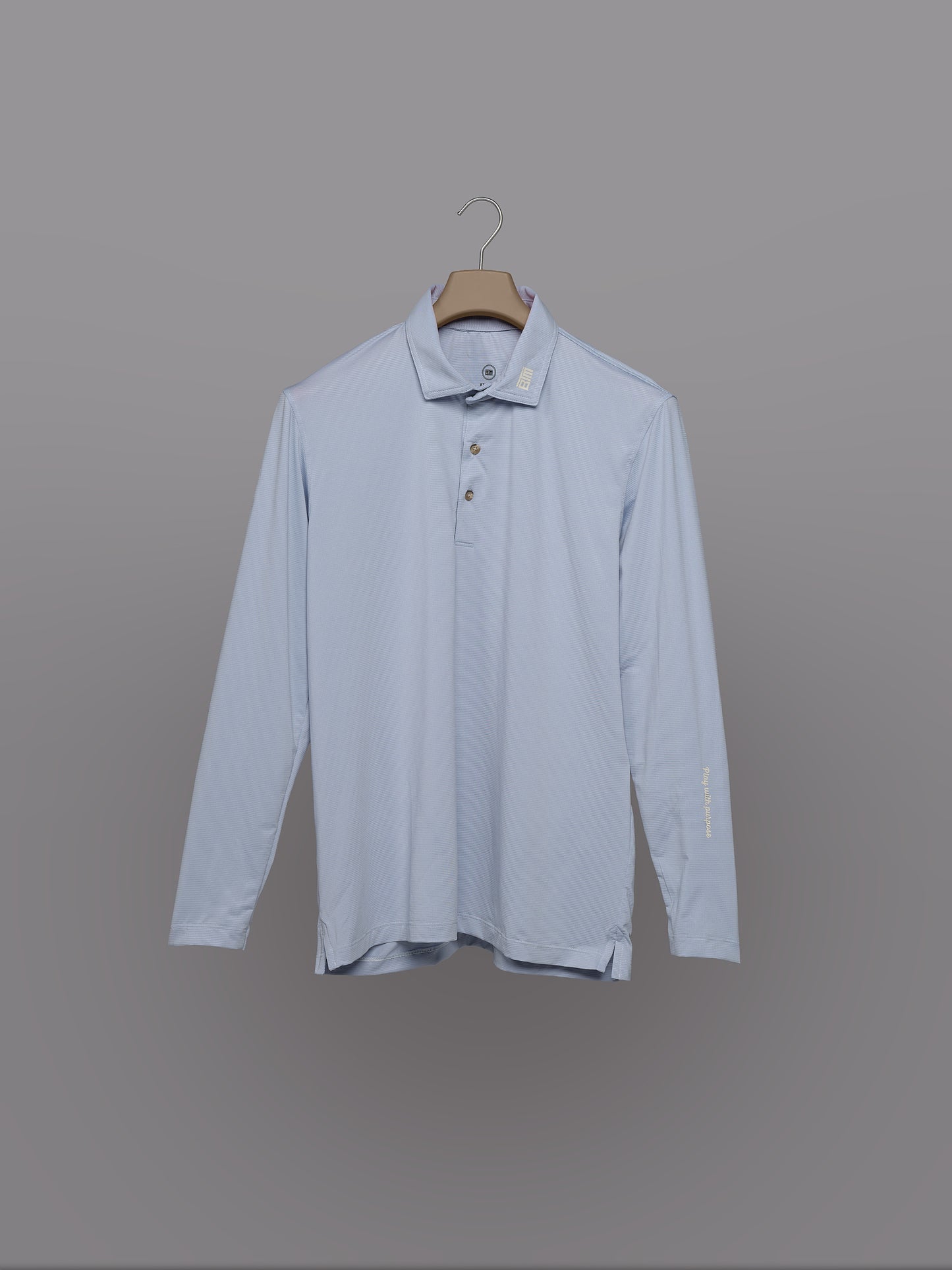 Polo de Golf para Hombre Azul Claro de Manga Larga