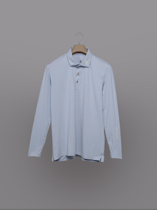 Polo de Golf para Hombre Azul Claro de Manga Larga