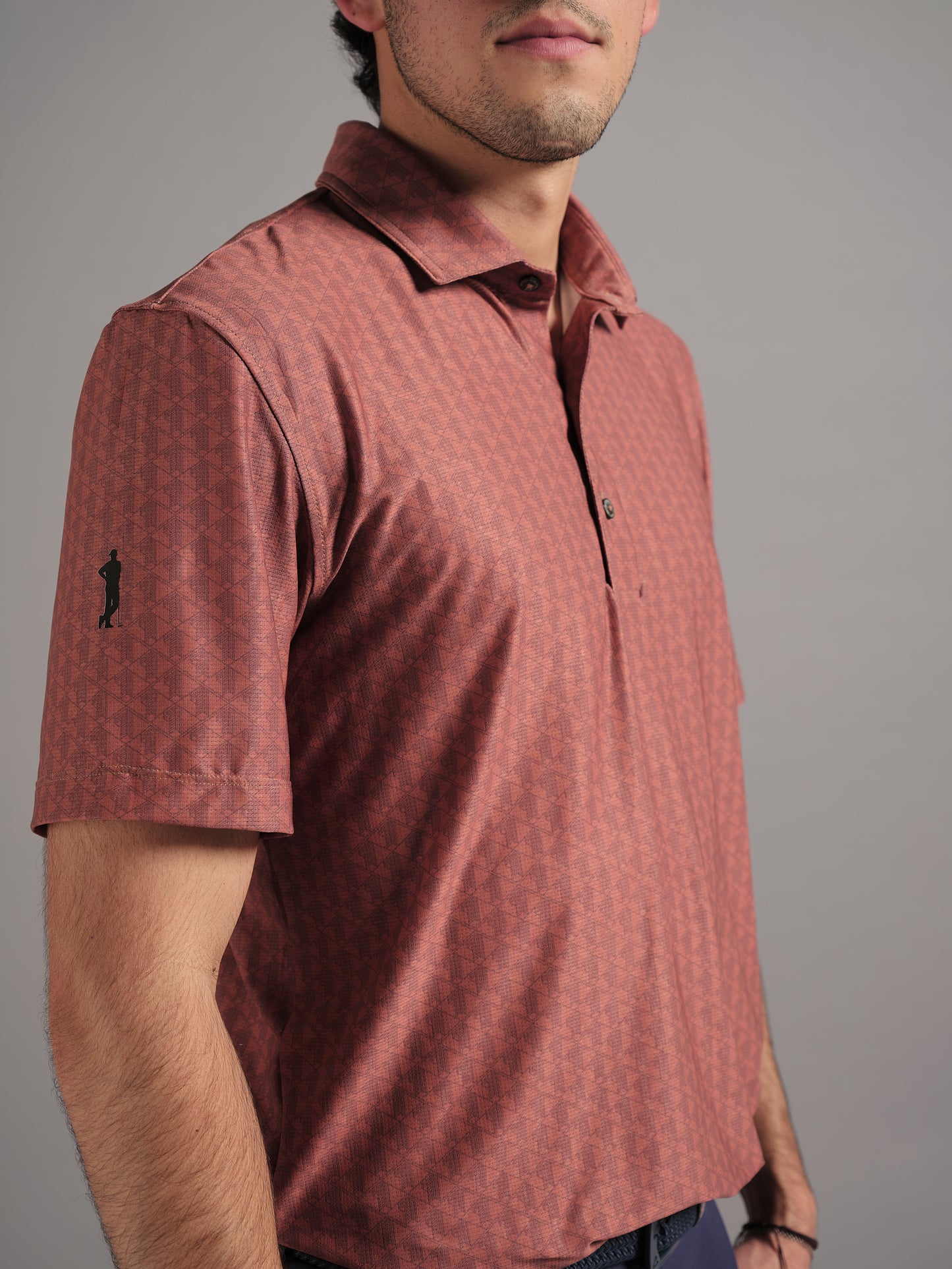 Polo de Golf para Hombre Naranja Ceniza – Manga Corta