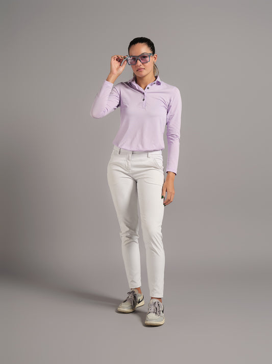 Polo de Golf Lila para Mujer – Manga Larga