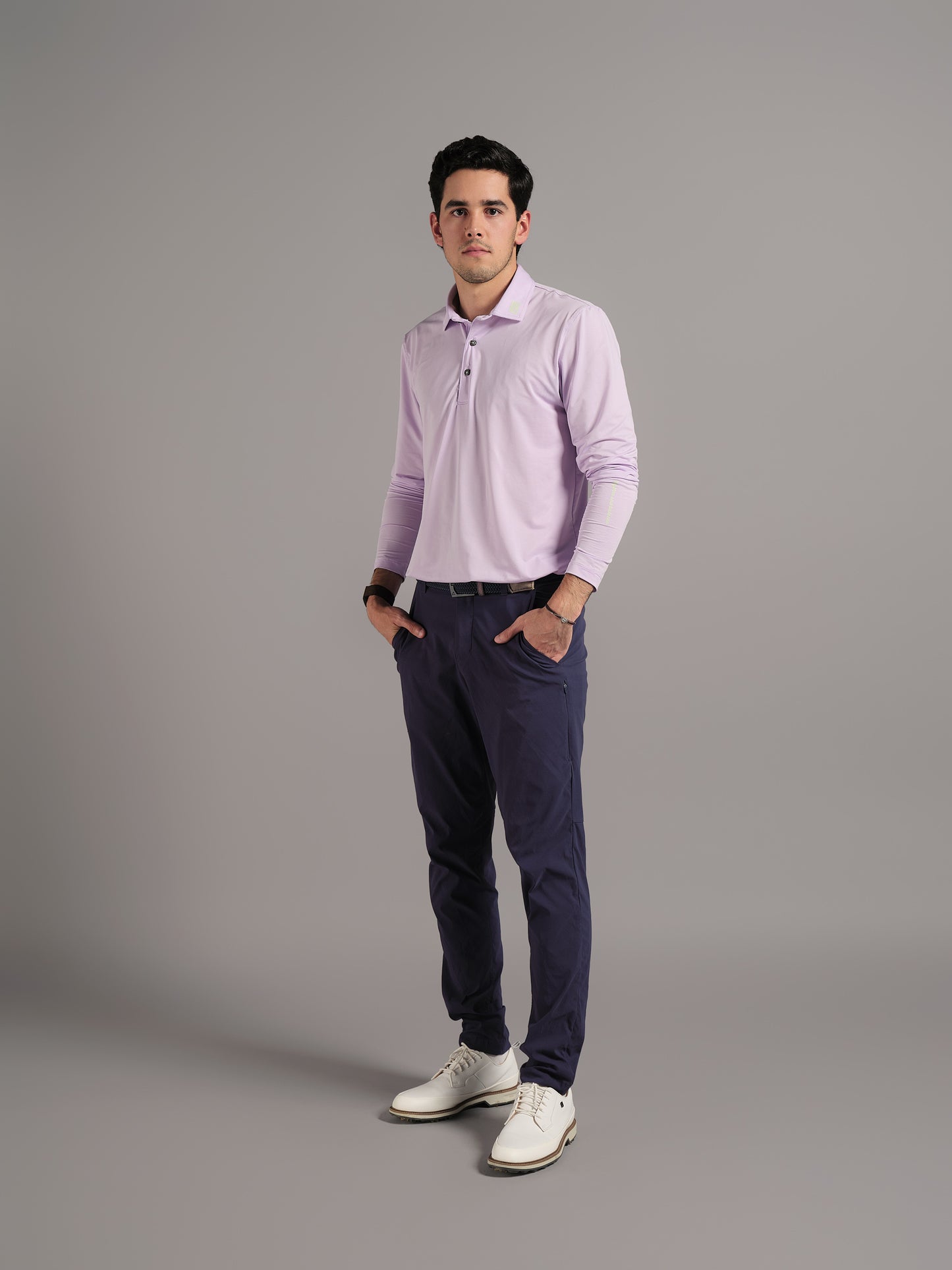 Polo de Golf para Hombre Lila – Manga Larga