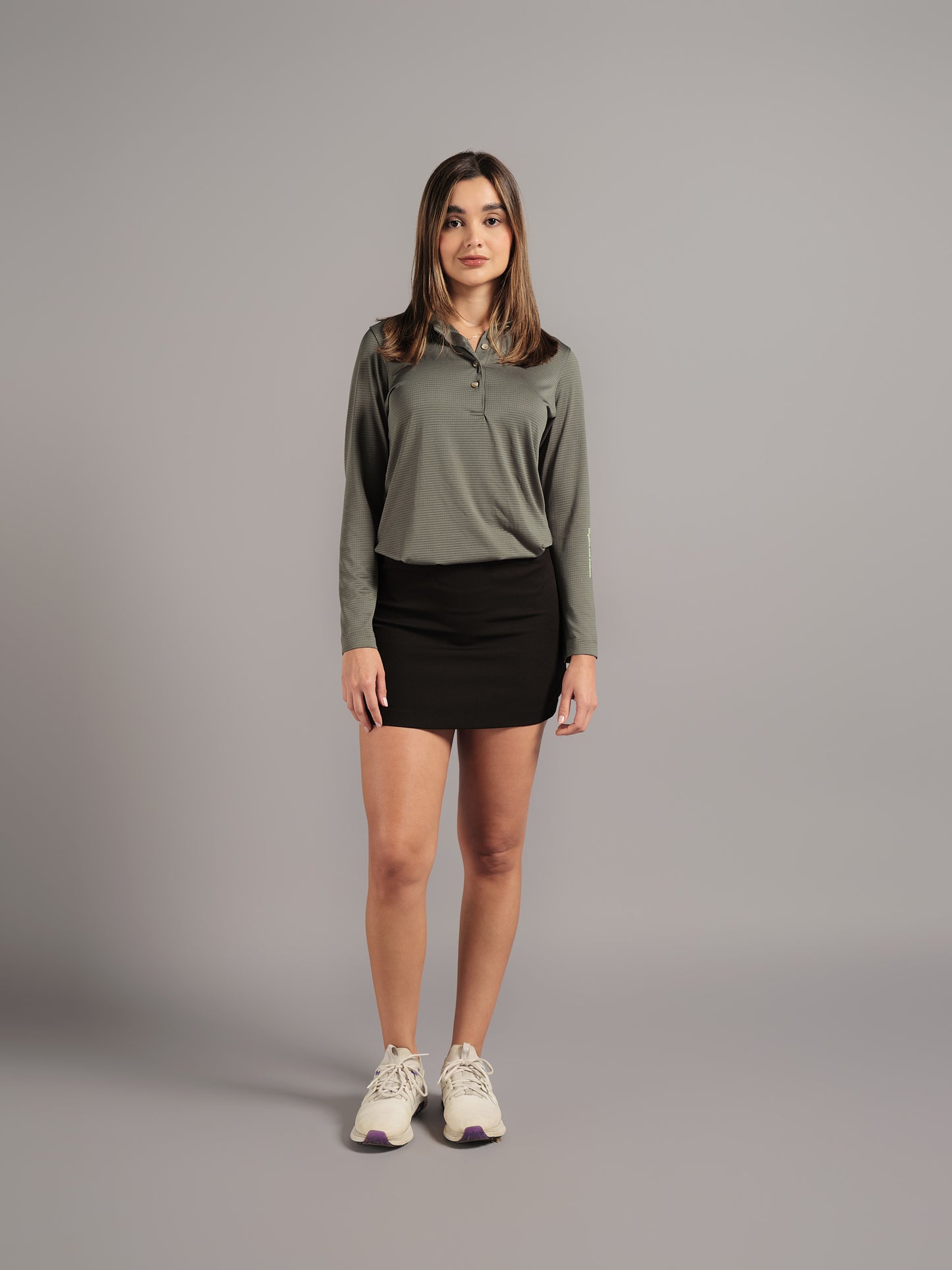 Polo Verde Oscuro logos verde – Manga Larga Mujer