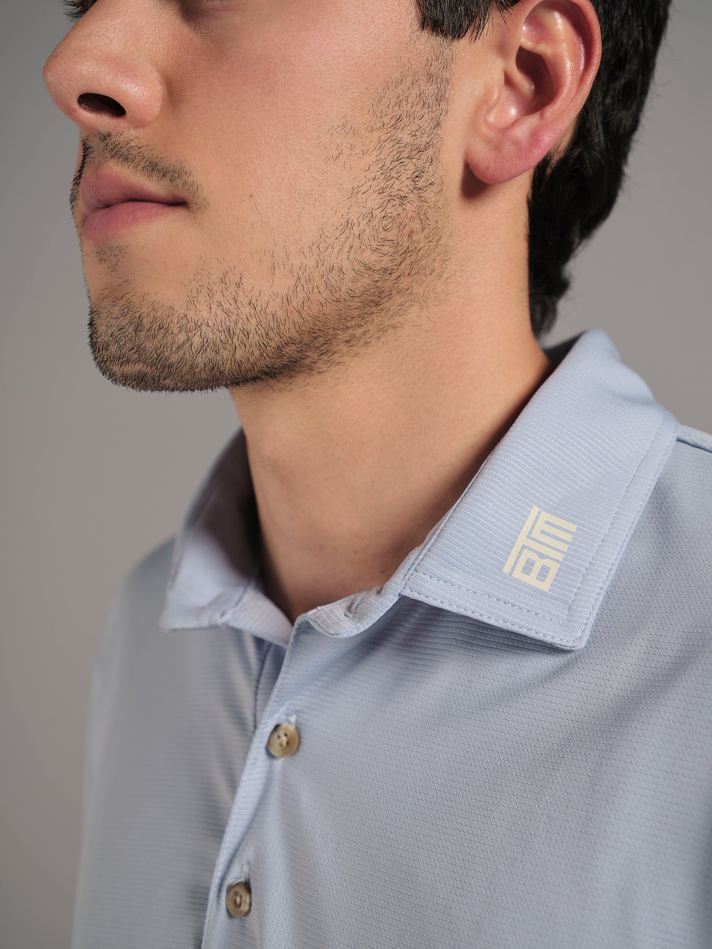 Polo de Golf para Hombre Azul Claro de Manga Larga