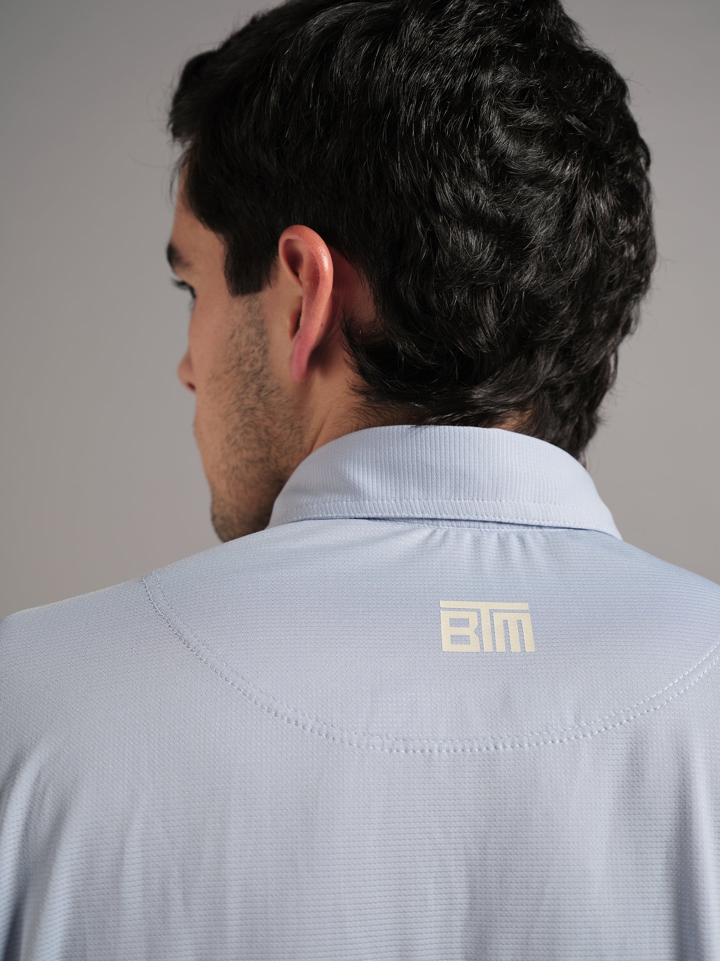 Polo de Golf para Hombre Azul Claro de Manga Larga